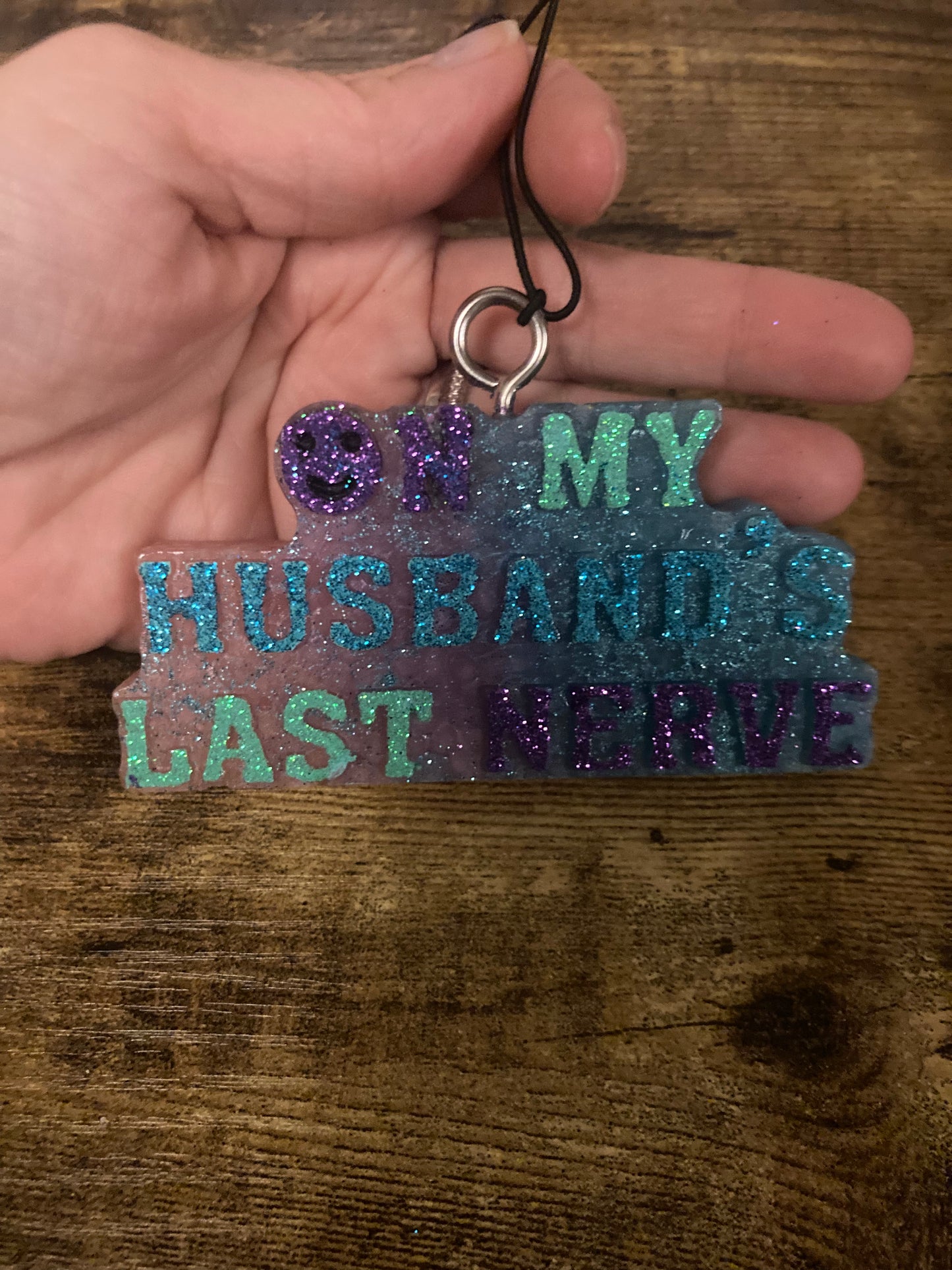Car/Air Freshies On My Husbands Last Nerve Scent Watermelon painted glitter