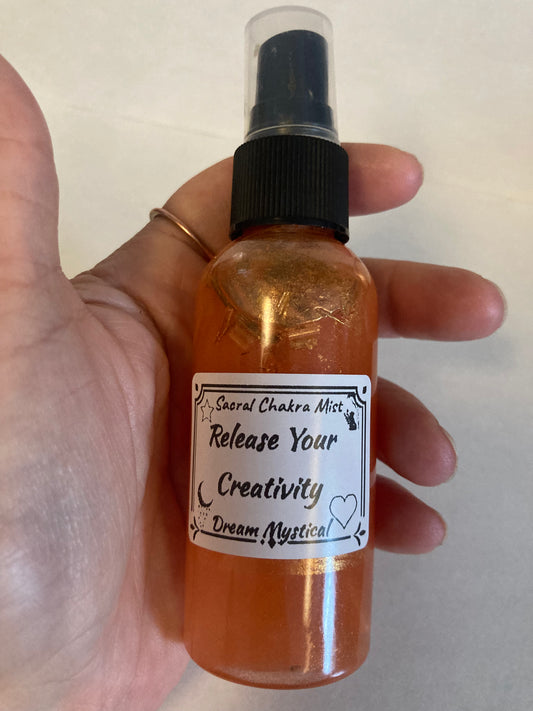 Release Your Creativity Mist Sacral chakra infused with Carnelian crystal