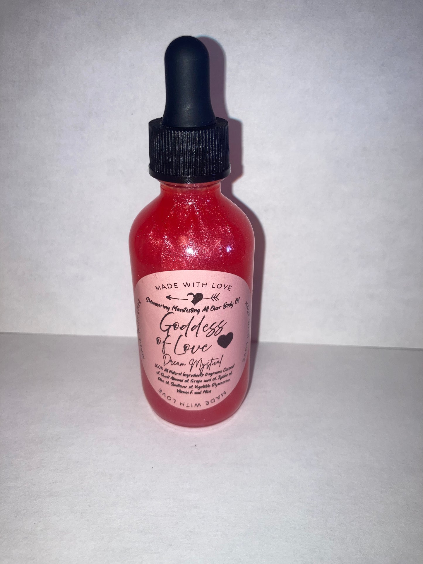 Goddess of Love Manifesting All Over Body Oil and Ritual Oil Moisturizer• Protecte• Heals• Aligns & Balance Heart Chakra infused Rose Quartz