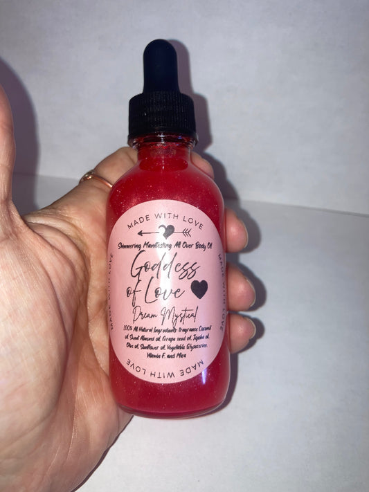 Goddess of Love Manifesting All Over Body Oil and Ritual Oil Moisturizer• Protecte• Heals• Aligns & Balance Heart Chakra infused Rose Quartz
