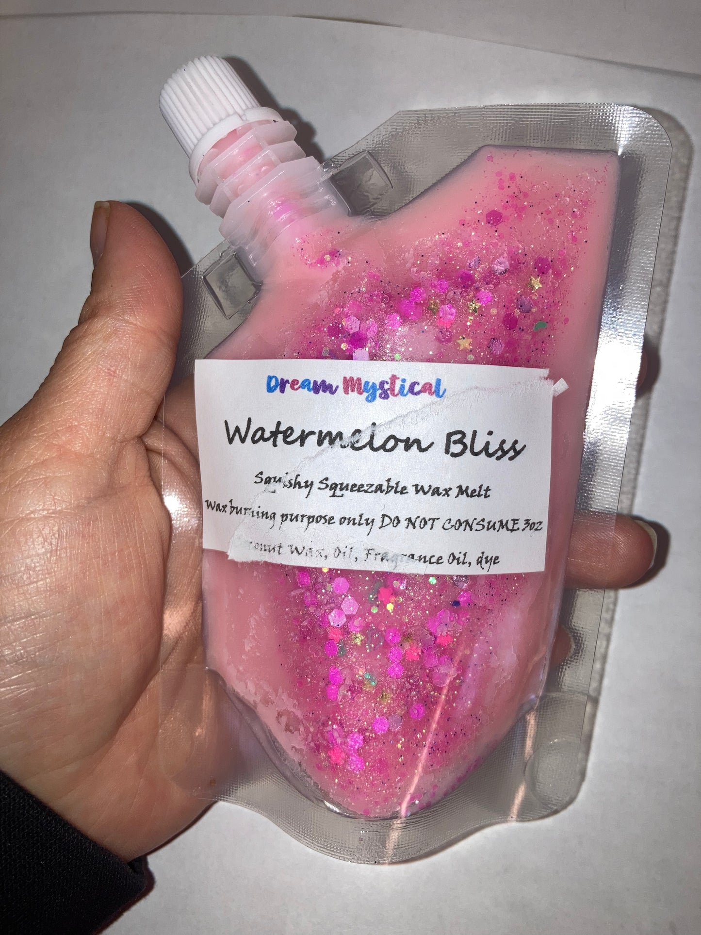 Watermelon Bliss Squeezable Squishy Wax melts Joy wax Eco-friendly non toxic Different Scents