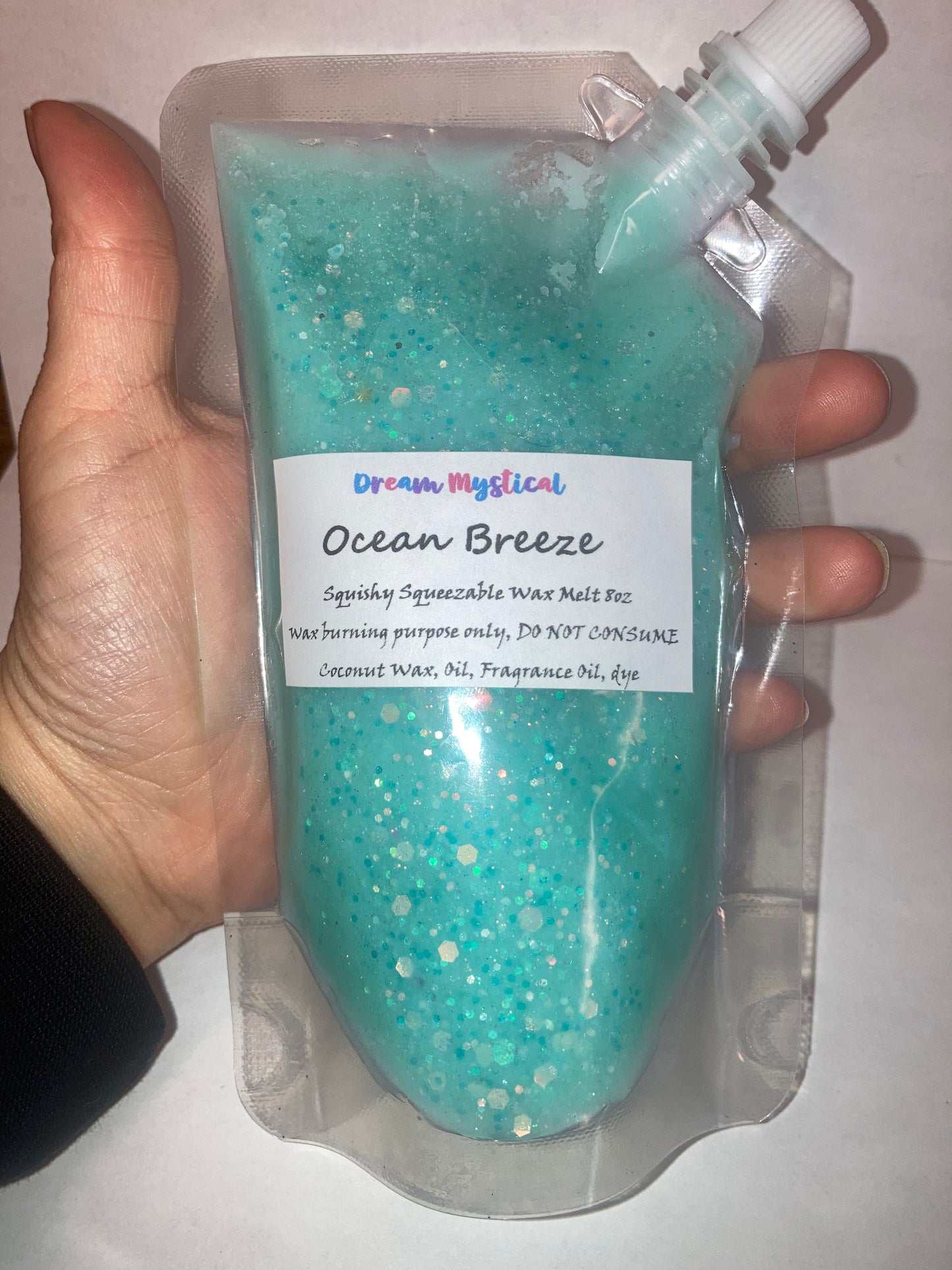 Ocean Breeze Squeezable Squishy Wax Pouches melts in wax warmer Coconut wax Eco-friendly non toxic Different Scents