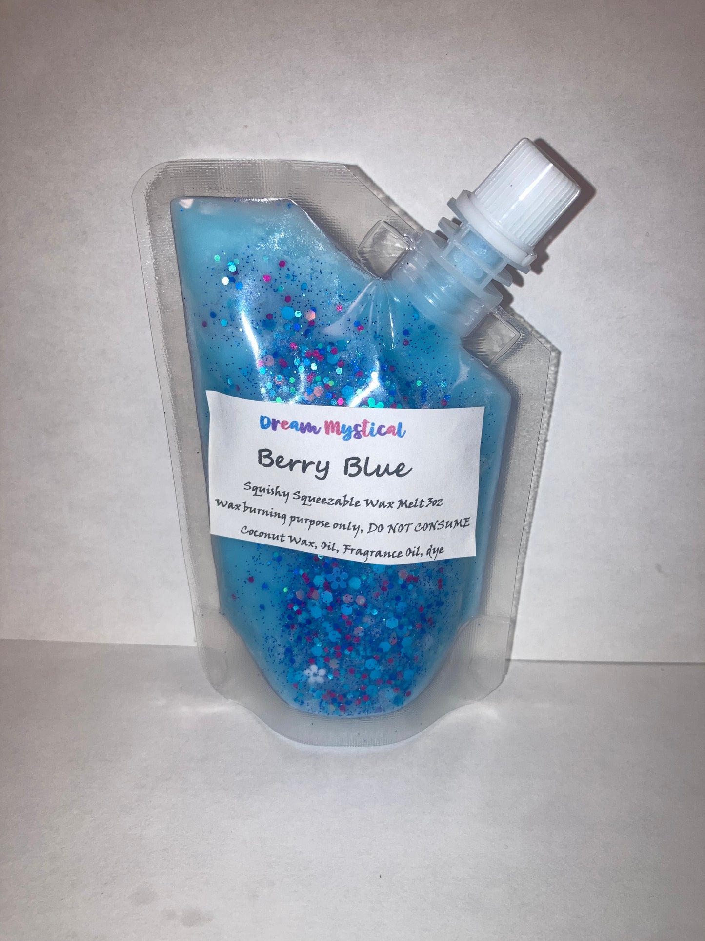 Berry Blue Squeezable Squishy Wax Pouches melts in wax warmer Coconut wax Eco-friendly non toxic Different Scents