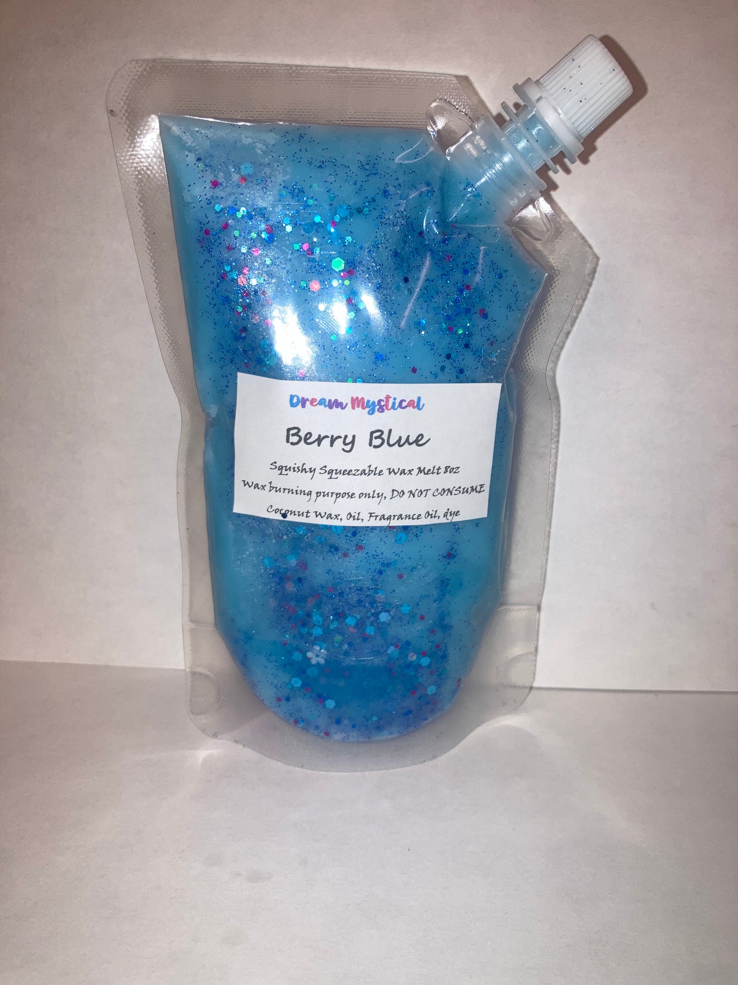 Berry Blue Squeezable Squishy Wax Pouches melts in wax warmer Coconut wax Eco-friendly non toxic Different Scents