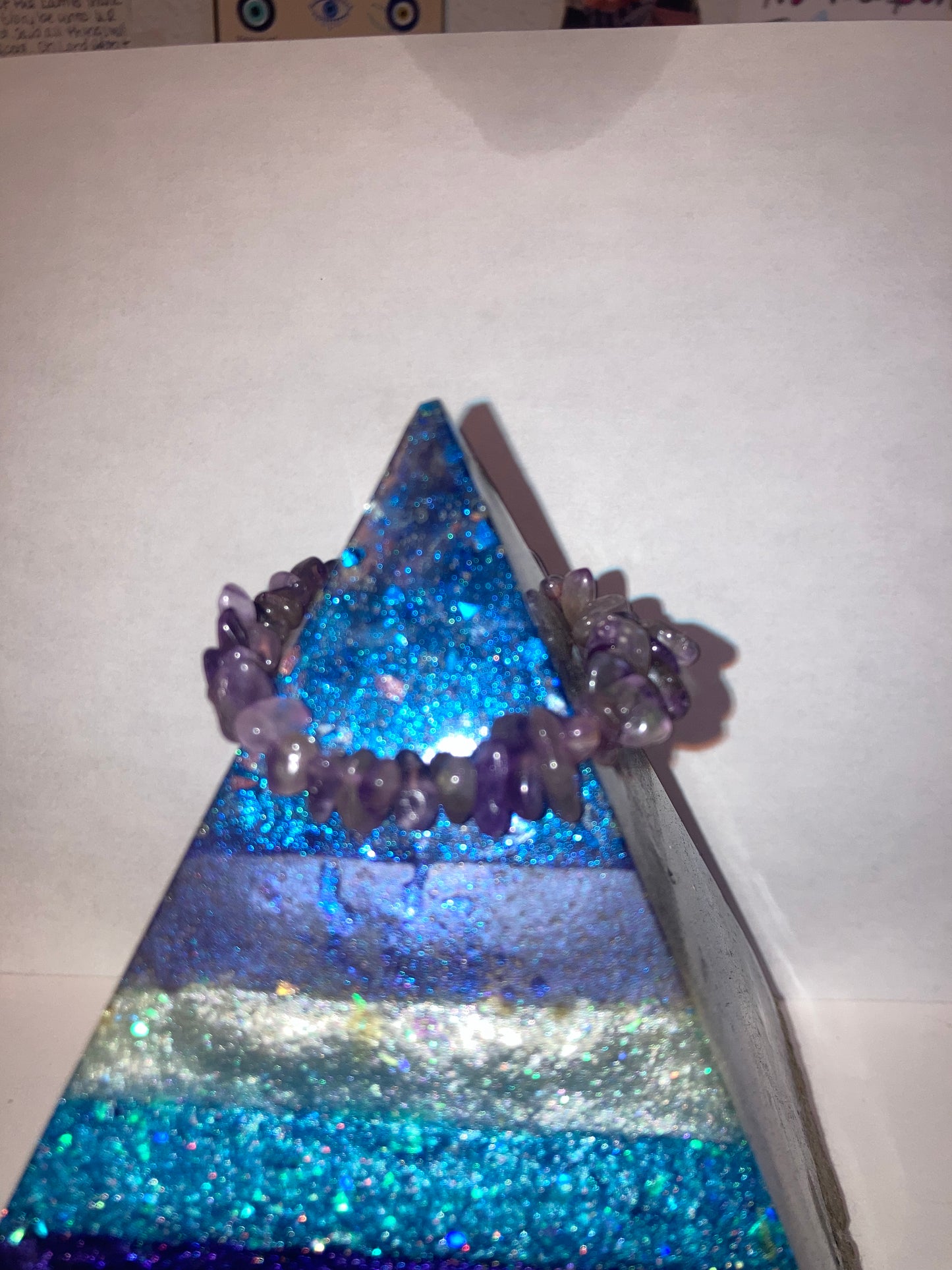 Veil of the Mystic Ameythst Pebble Chips Genuine Healing Crystals bracelet