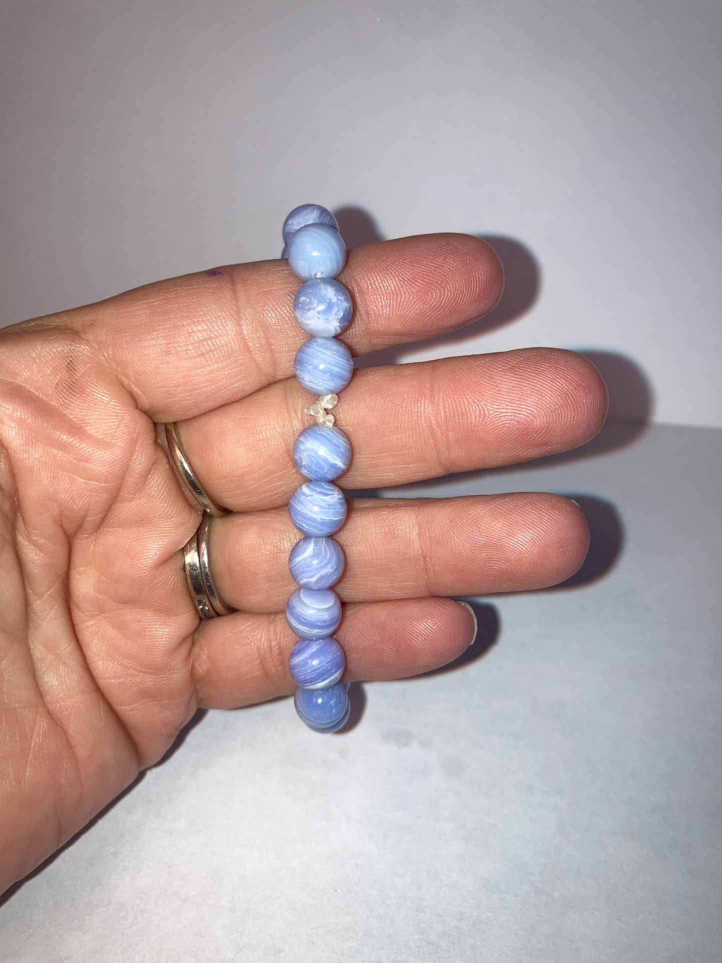 Yin Yang Divine Truth Blue Lace Agate Genuine Healing Crystals bracelet connect to Archangle Raguel & Mother Goddess Earth Gaia