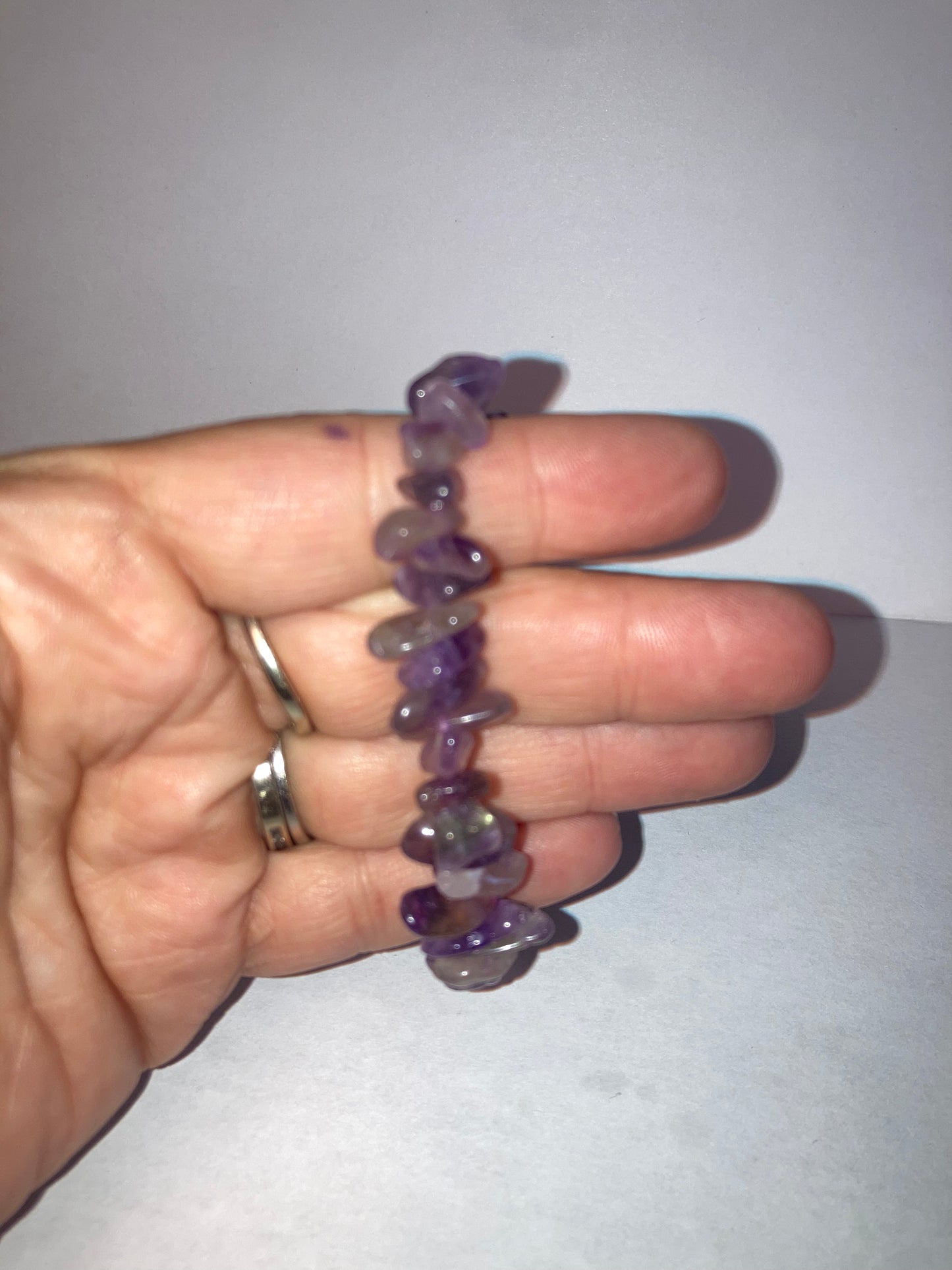 Veil of the Mystic Ameythst Pebble Chips Genuine Healing Crystals bracelet
