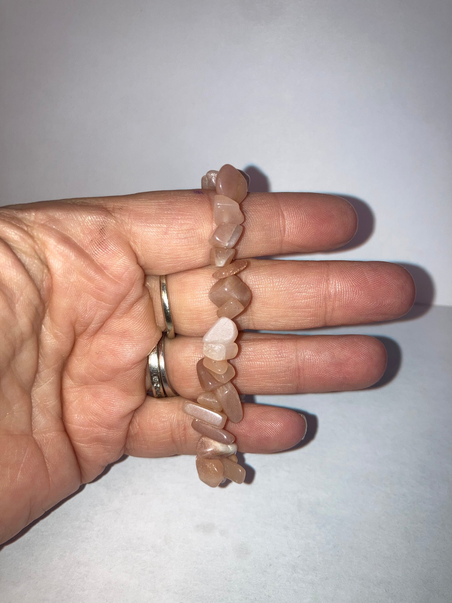 Sunstone Goddess Sekhmet Pebble chips Natural Genuine Reiki Healing Crystal Bracelet