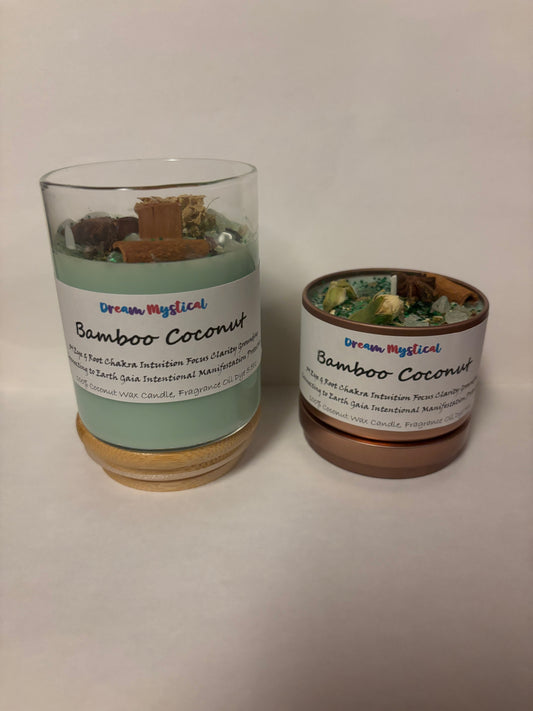 Bamboo Coconut Intention Candle — Manifest Third Eye & Root Chakra | Grounding, Intuition, Focus