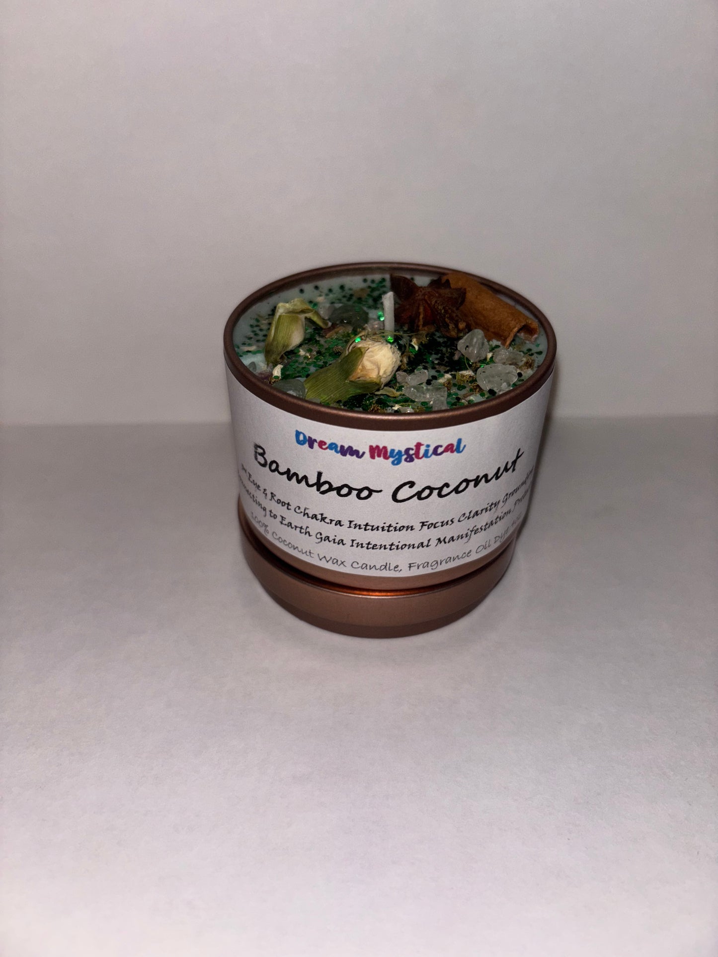 Bamboo Coconut Intention Candle — Manifest Third Eye & Root Chakra | Grounding, Intuition, Focus