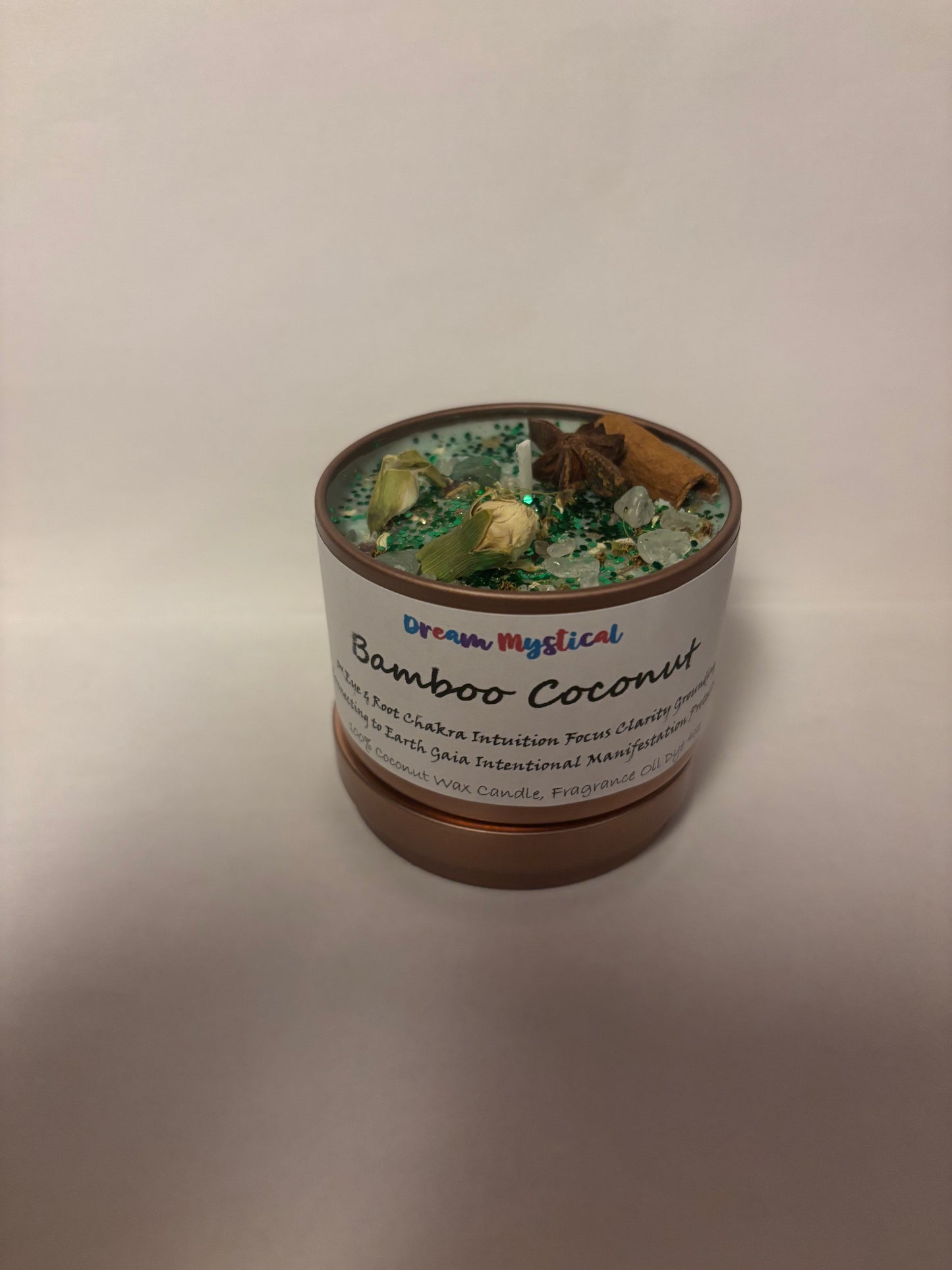 Bamboo Coconut Intention Candle — Manifest Third Eye & Root Chakra | Grounding, Intuition, Focus