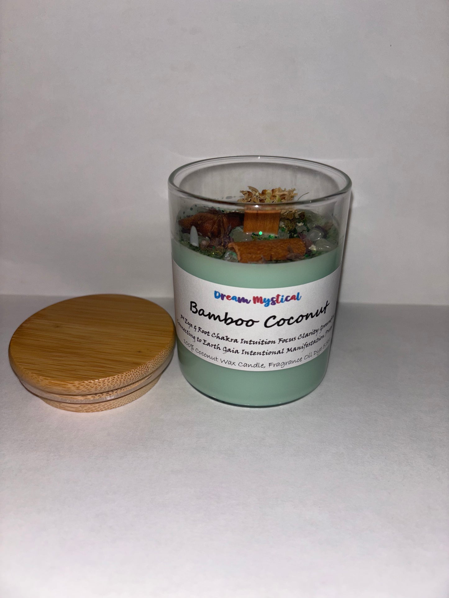 Bamboo Coconut Intention Candle — Manifest Third Eye & Root Chakra | Grounding, Intuition, Focus