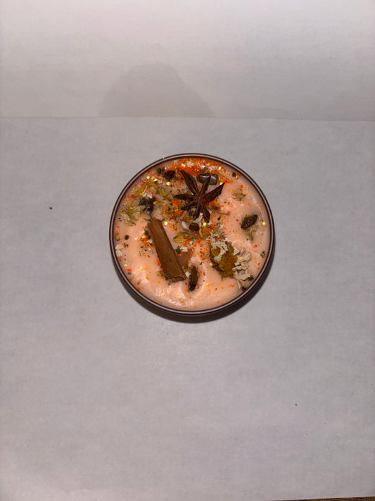 Orange Creamsicle Intentional Manifest 100% Coconut Wax Candle Sacral Chakra infused with crystals and Flowers Herbs