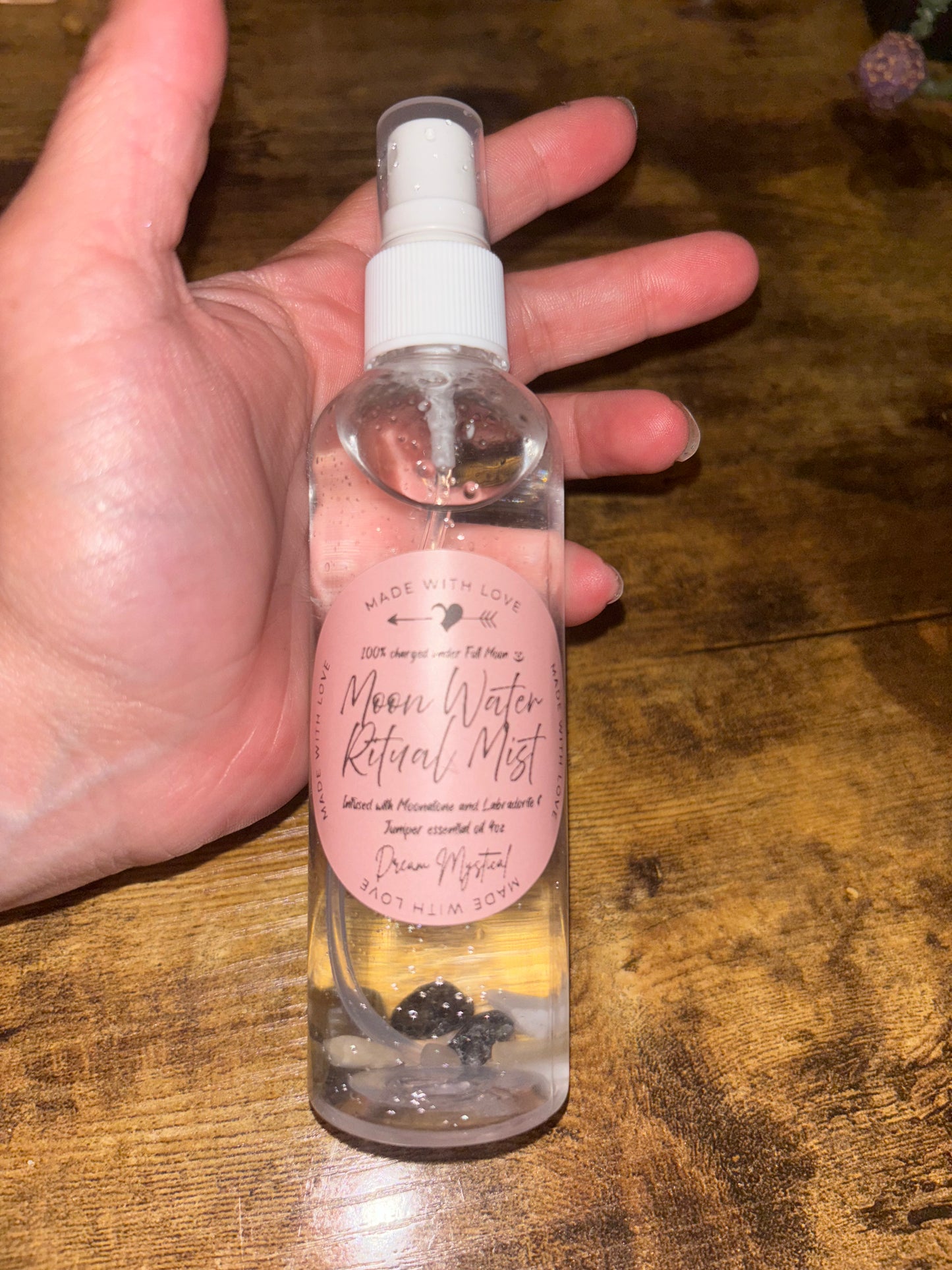Moon Water Ritual Mist infused with Labradorite Moonstone 100% Charged under the Full Moon