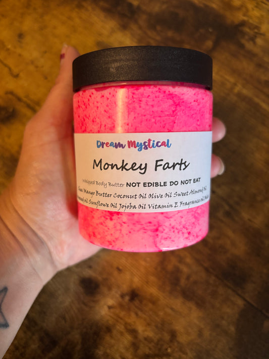 Monkey Farts Whipped Body Butter Moisturizer with Coconut Shea &Mango Butter and other natural oils for soft glowing skin