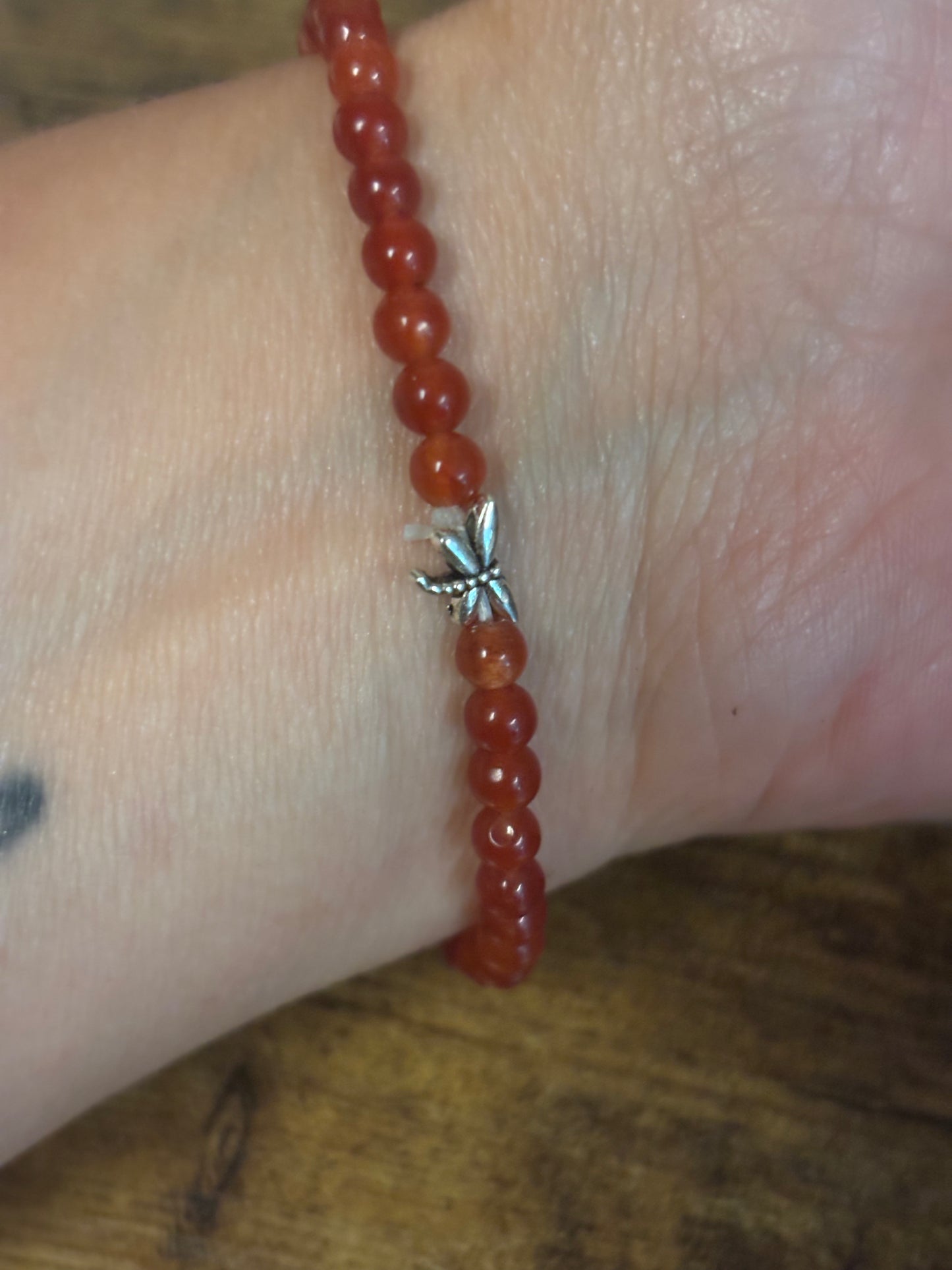 ISIS GODDESS Orange Carnelian Natural Genuine Healing Crystal Bracelet 8MM beads