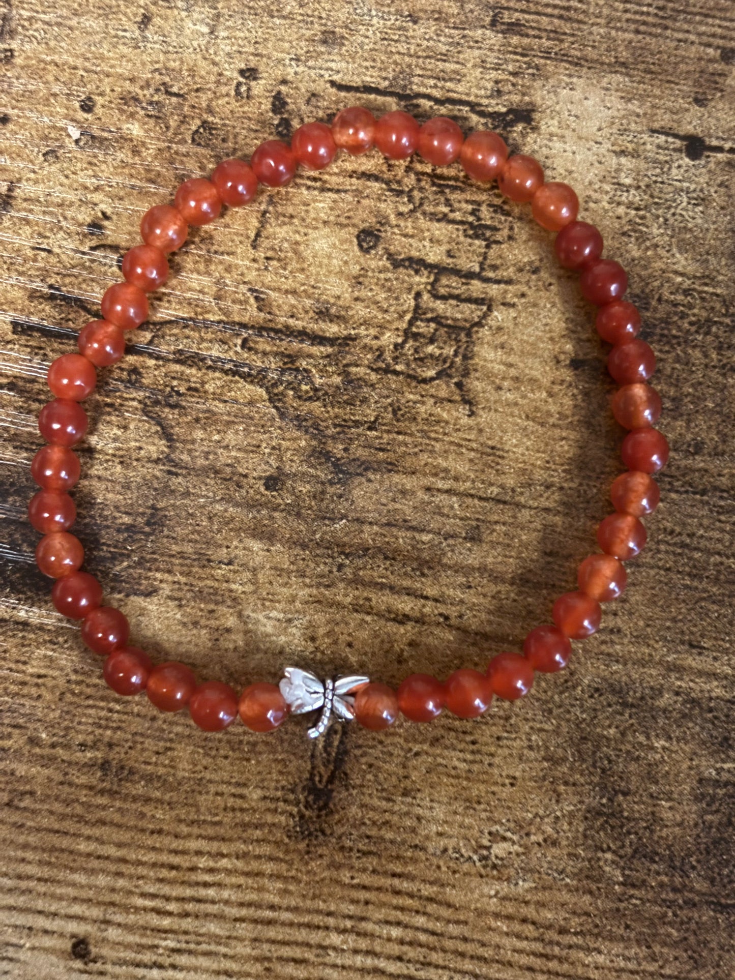 ISIS GODDESS Orange Carnelian Natural Genuine Healing Crystal Bracelet 8MM beads