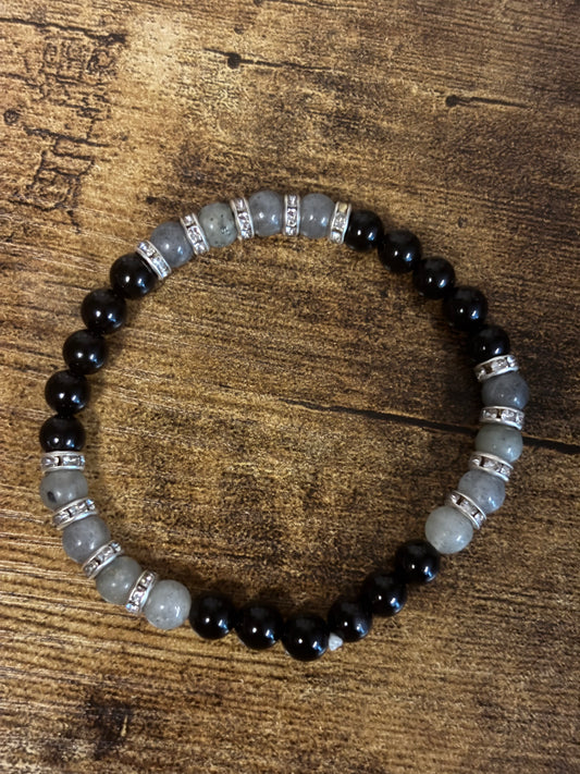 Mystic Shield~ Labradorite & Black Tourmaline Bracelet | Psychic Protection, Intuition & Energy Shielding