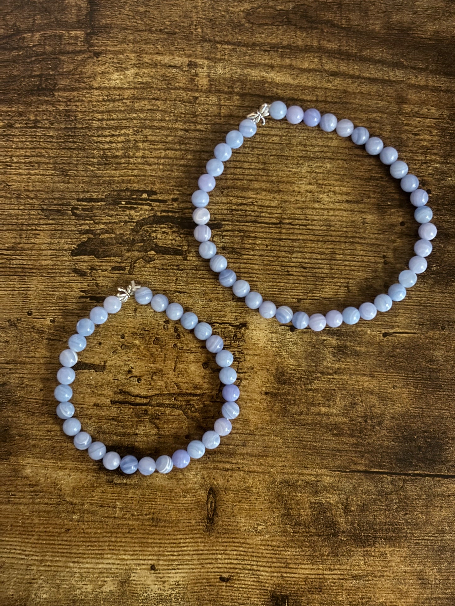 Divine Truth Blue Lace Agate with dragonfly charm Genuine Healing Crystals bracelet connect to Archangle Raguel & Mother Goddess Earth Gaia