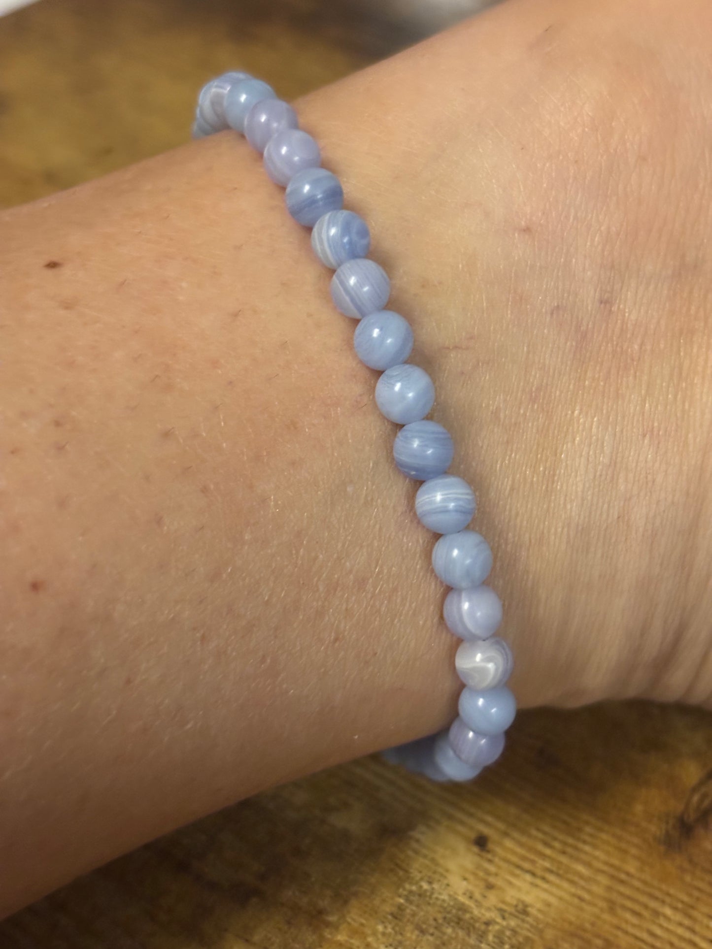 Divine Truth Blue Lace Agate with dragonfly charm Genuine Healing Crystals Anklet connect to Archangle Raguel & Mother Goddess Earth Gaia