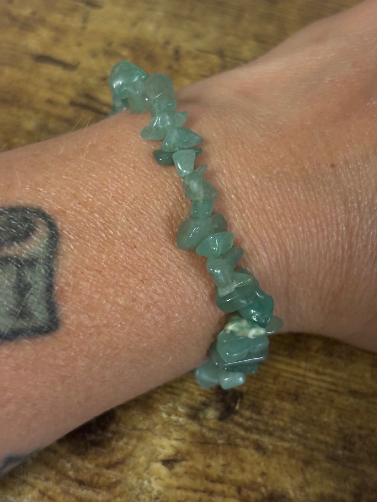🌿 Heart of Prosperity” Earrings & Bracelet Green Aventurine Chip Earrings & Bracelet Set 🌿