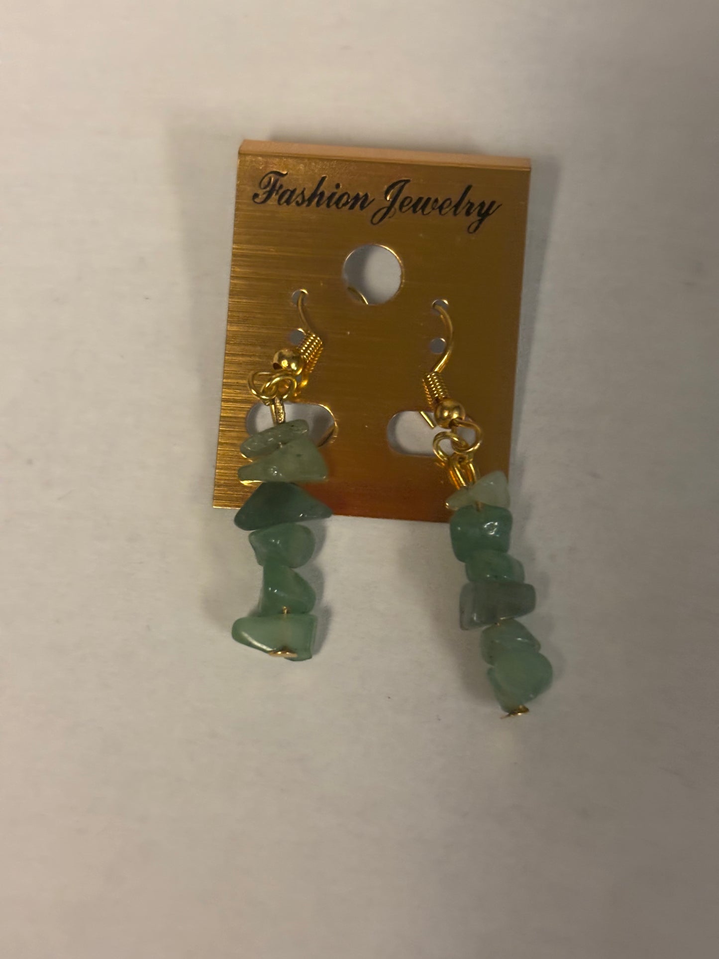 🌿 Heart of Prosperity” Earrings & Bracelet Green Aventurine Chip Earrings & Bracelet Set 🌿