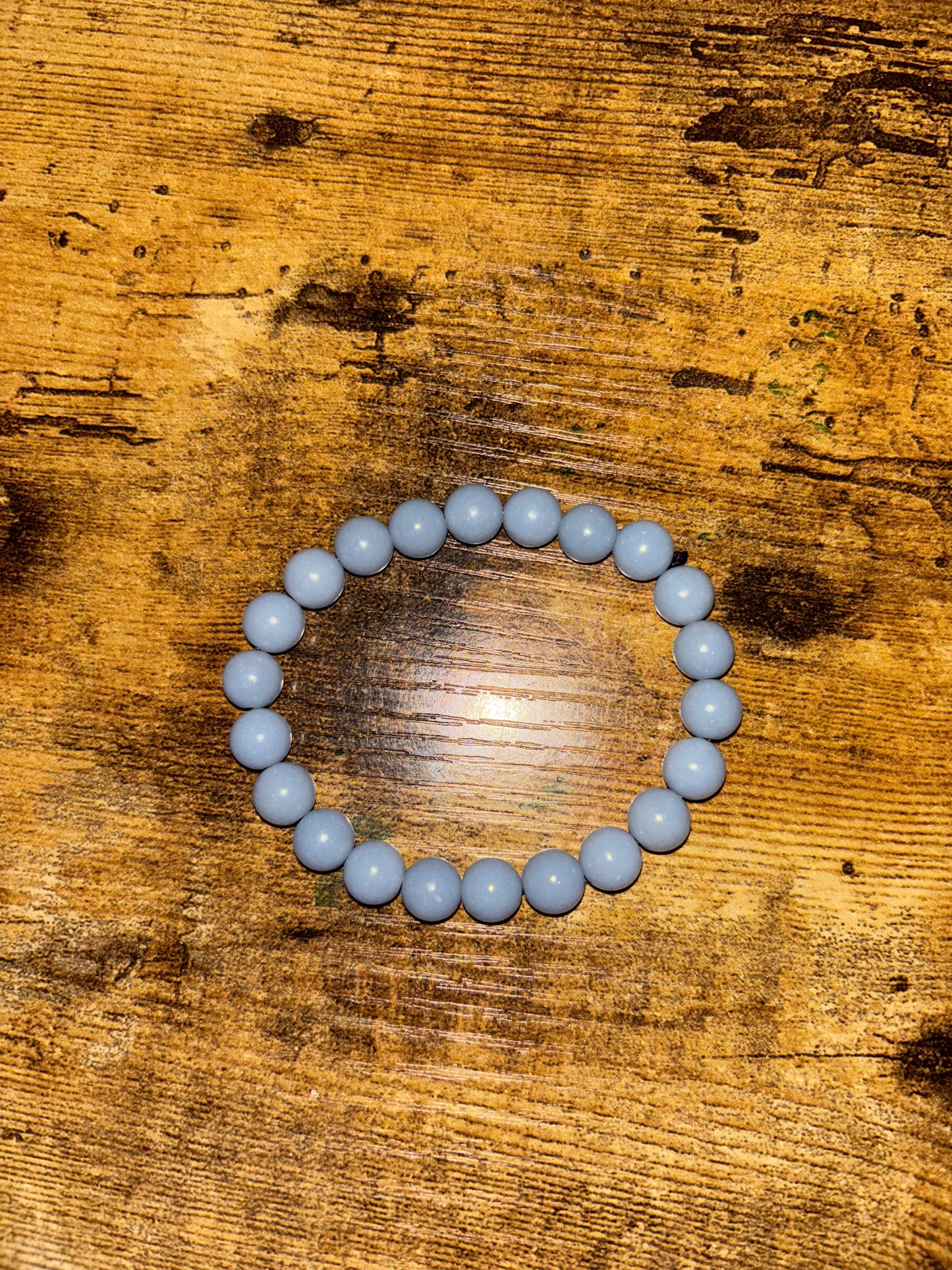 🌌 Celestial Calm – Angelite Crystal Bracelet (8mm Beads)

Peace • Intuition • Divine Connection