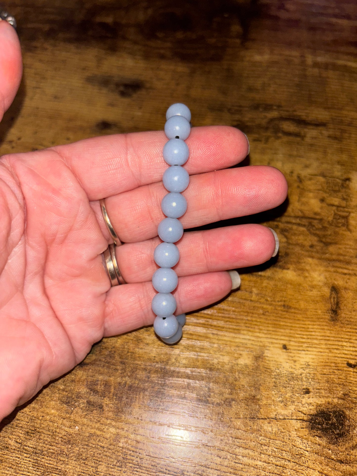 🌌 Celestial Calm – Angelite Crystal Bracelet (8mm Beads)

Peace • Intuition • Divine Connection