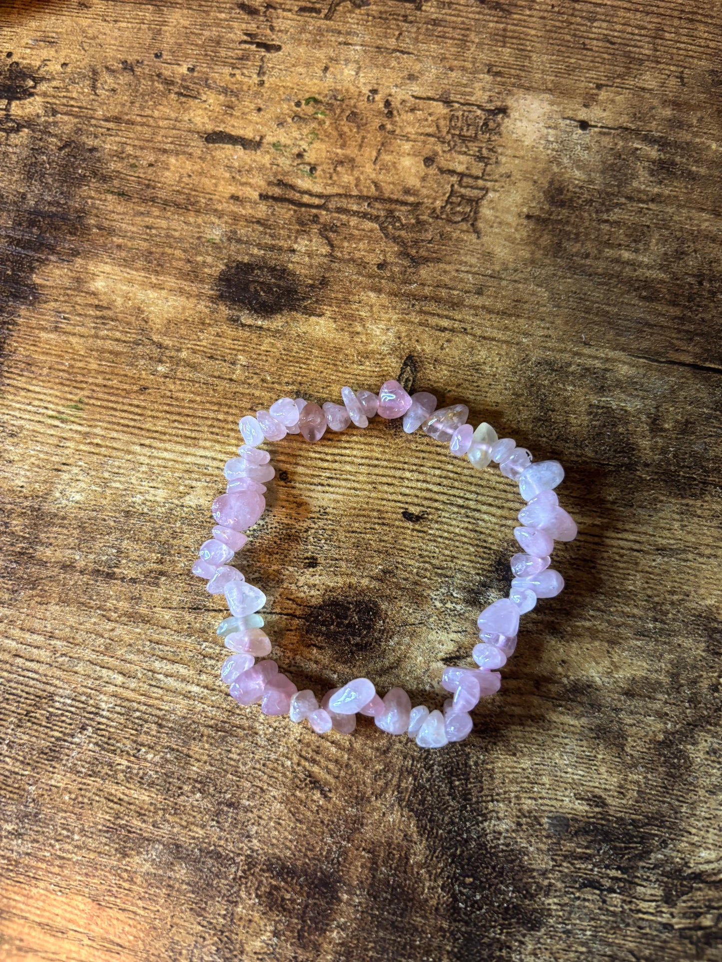 Aphrodite 4-10MM Madagascar Rose Quartz Chips Natural Genuine Healing Crystal Bracelet high-vibration, spiritual, and handmade