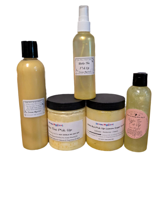 Deluxe Bundle 
Includes: 8oz Body Wash, 8oz Whipped Body Butter, 8oz Sugar Scrub, 4oz Body Oil, 4oz Body Mist, F U Evil Be Gone Bath Salts 
➡️ Valued at over $120— bundled for $80
