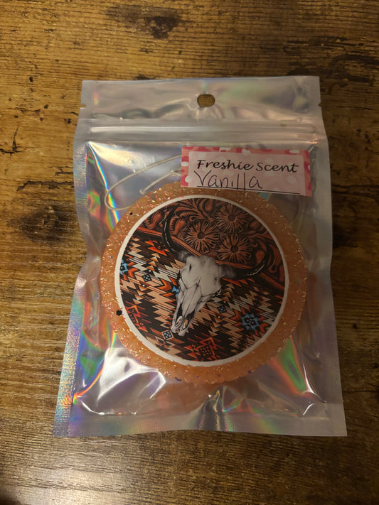 🪶 Boho Western Cow Skull Vanilla Freshie – Long Lasting Car Air Freshener