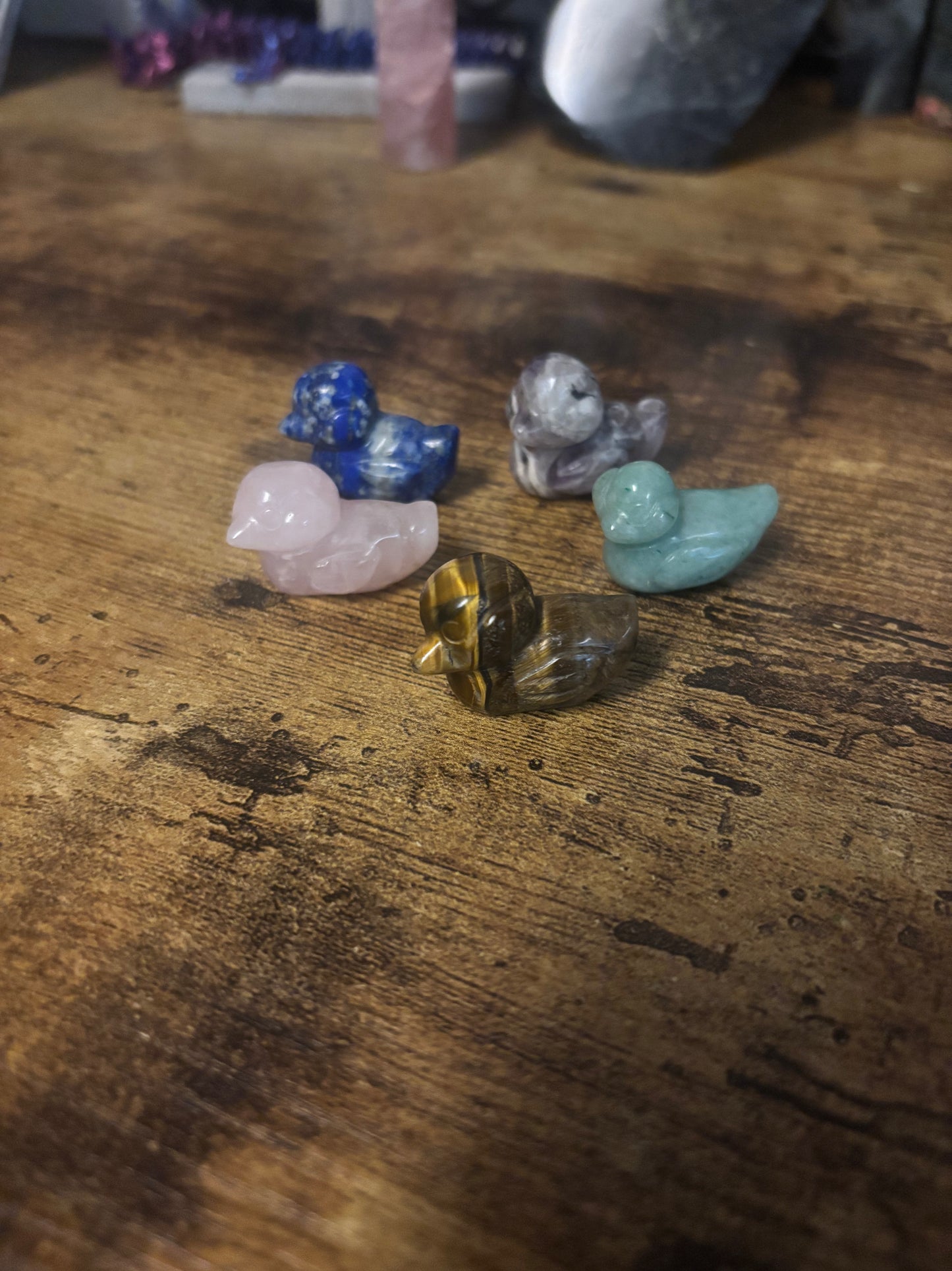 🦆 Mystic Mini Crystal Duck Carvings – Spirit of Calm & Guidance