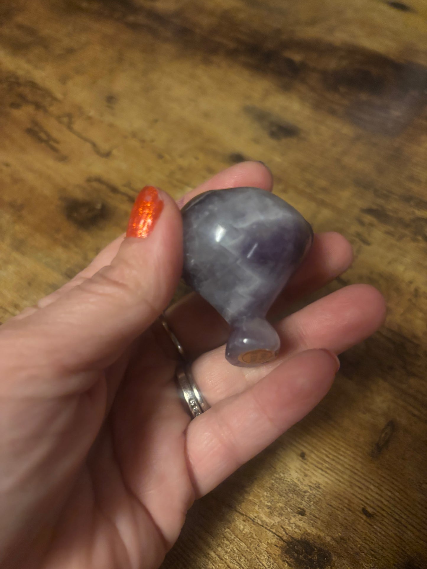 👽 Amethyst & Tiger’s Eye Alien Head – 63g / 2” – Spiritual Protection & Higher Vision