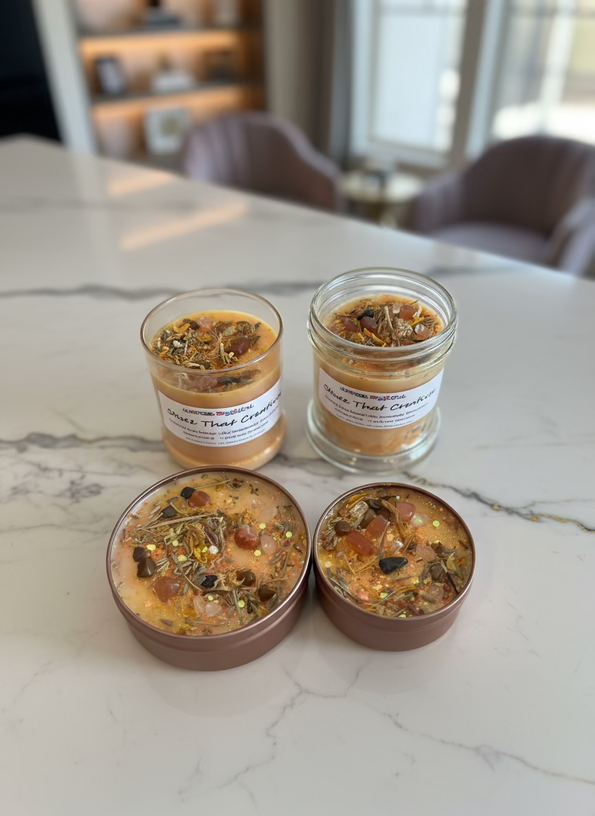 Release That Creativity – Carrot Cake Crystal Intention Candle | Sacral Chakra | Manifestation & Abundance