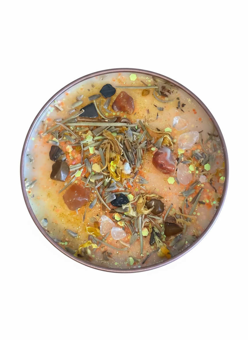 Release That Creativity – Carrot Cake Crystal Intention Candle | Sacral Chakra | Manifestation & Abundance