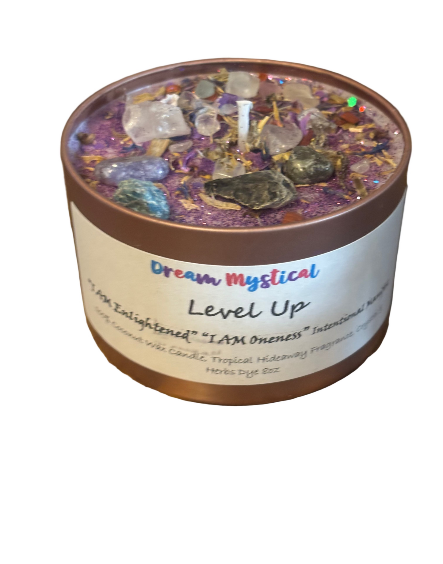 💫Level Up – Enlightenment & Ascension Intention Candle | Crown Chakra Activation | Spiritual Growth & Higher Awareness 100% coconut Wax