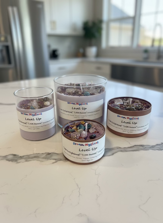 💫Level Up – Enlightenment & Ascension Intention Candle | Crown Chakra Activation | Spiritual Growth & Higher Awareness 100% coconut Wax