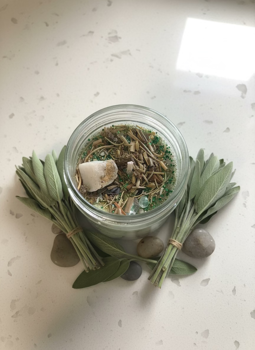 🌿 Sage That Sh!t – “I Am Cleansed, Evil Be Gone” Energy Clearing Protection Candle