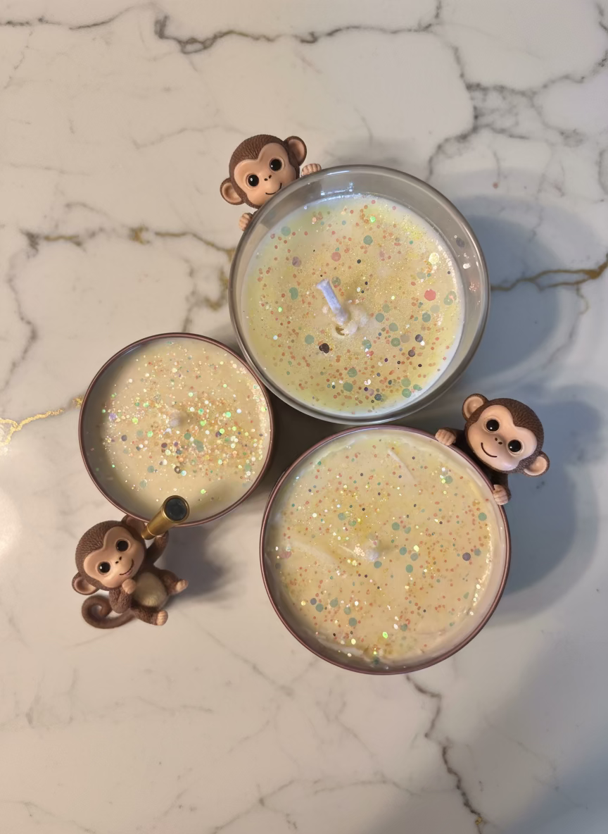 🍌 Mokey Farts – “Laughter is Good for the Soul” Banana Laffy Taffy Candle
