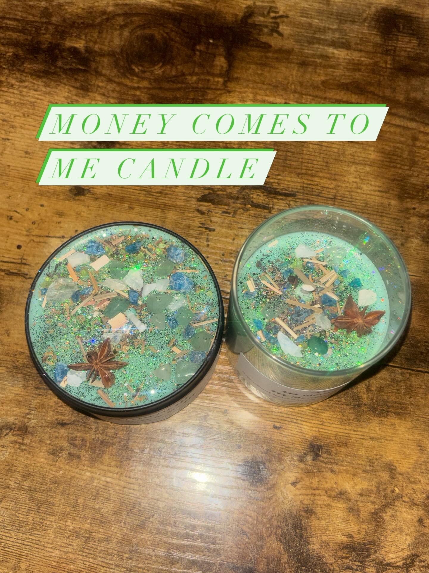 $$$Money Love Me Money Comes to Me$$$ Intentional Coconut Wax Candle 🕯️ Heart Chakra Abundance Wealth (Peppermint Mocha)