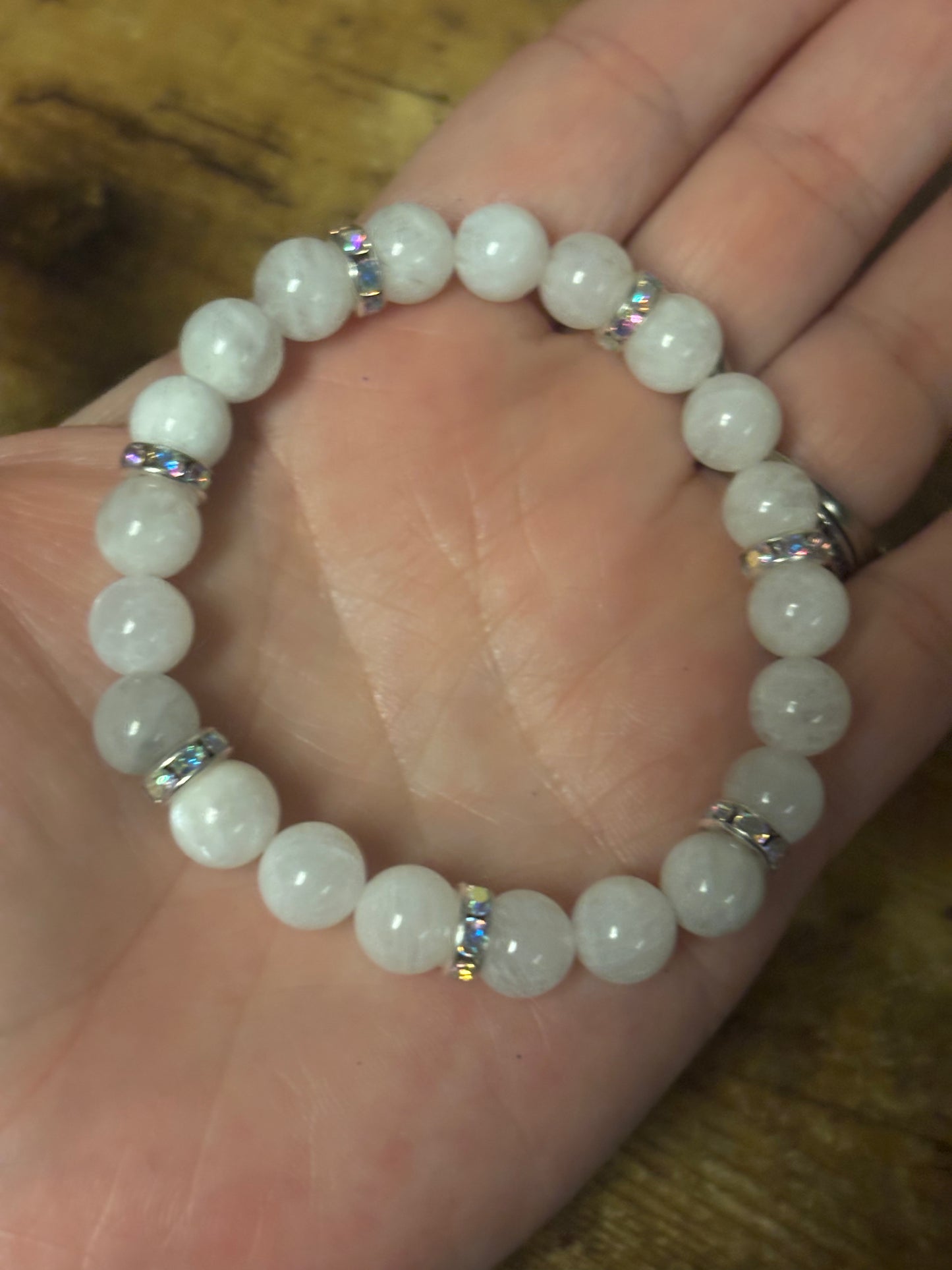 Handmade Moonstone Bracelet: Genuine Crystal Healing, Psychic Connection