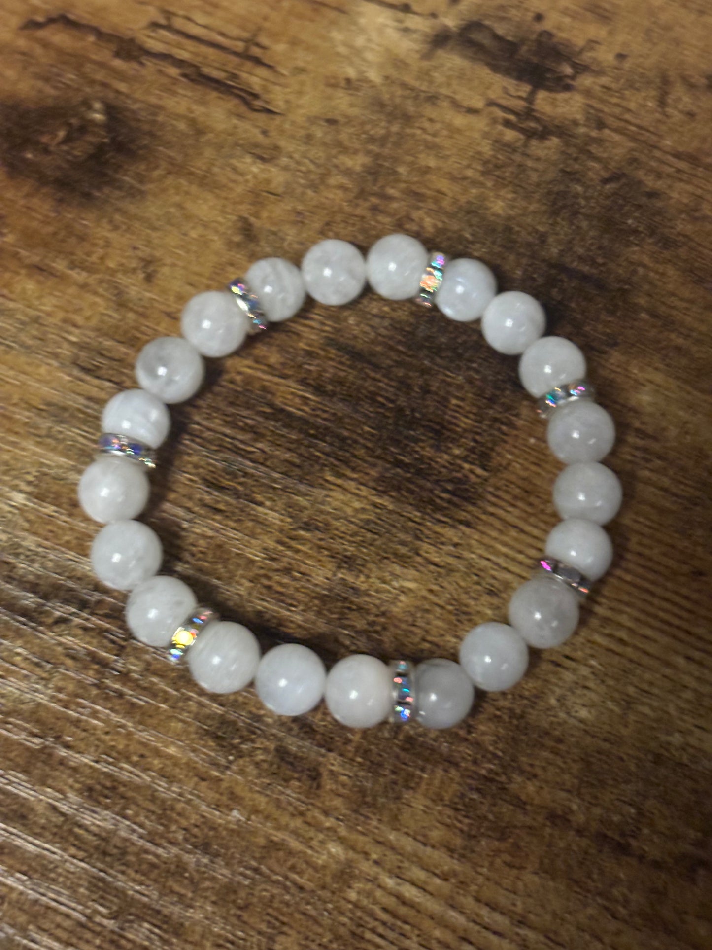 Handmade Moonstone Bracelet: Genuine Crystal Healing, Psychic Connection