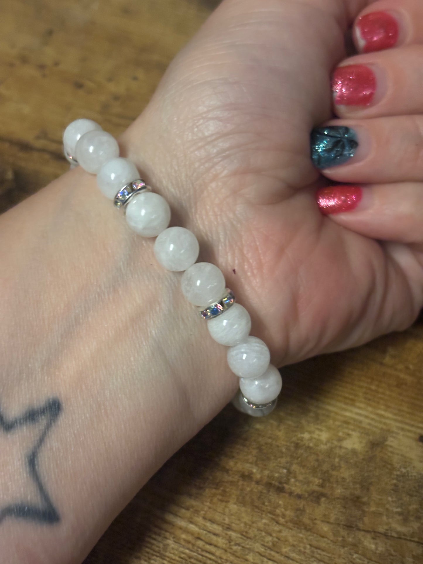 Handmade Moonstone Bracelet: Genuine Crystal Healing, Psychic Connection