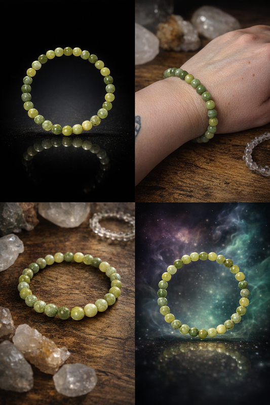 💚 Kundalini Awakening Serpentine Jade Genuine Crystal Bracelet