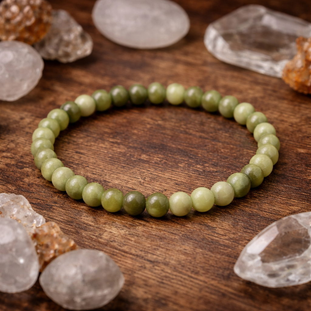 💚 Kundalini Awakening Serpentine Jade Genuine Crystal Bracelet