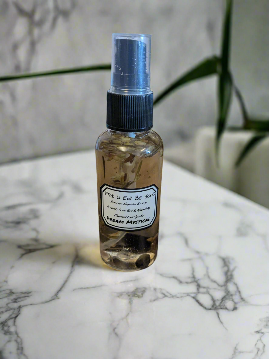 F*ck U Evil Be Gone Banishing Negativity Removal, Evil Eye Protection, Brings Positive Energy Cleansing Spray 2oz or 4oz