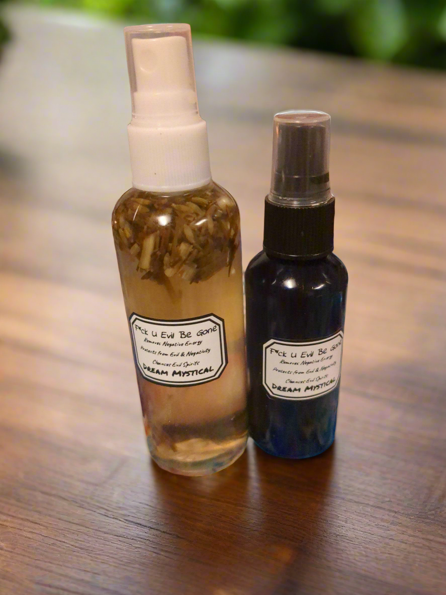 F*ck U Evil Be Gone Banishing Negativity Removal, Evil Eye Protection, Brings Positive Energy Cleansing Spray 2oz or 4oz