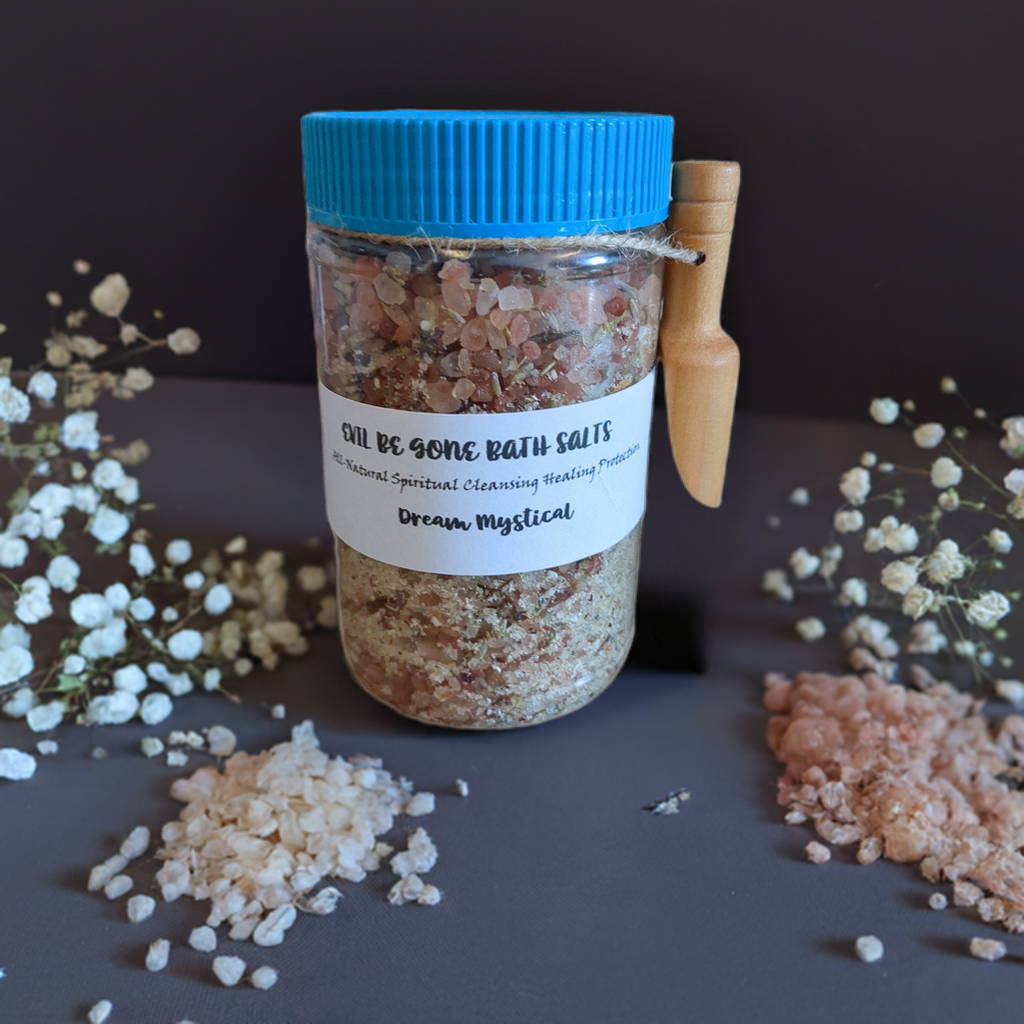 Organic Self Love Bath Salts with Essential Oils Hand picked Herbs~Coconut (plastic jars)