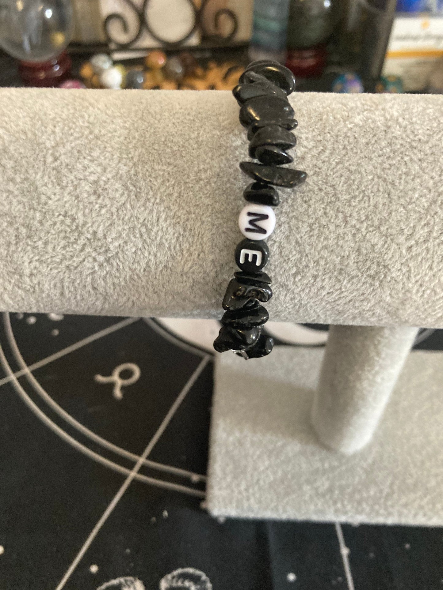 Black Tourmaline Jesus Loves Me Protection Natural Genuine Healing Crystal Bracelet