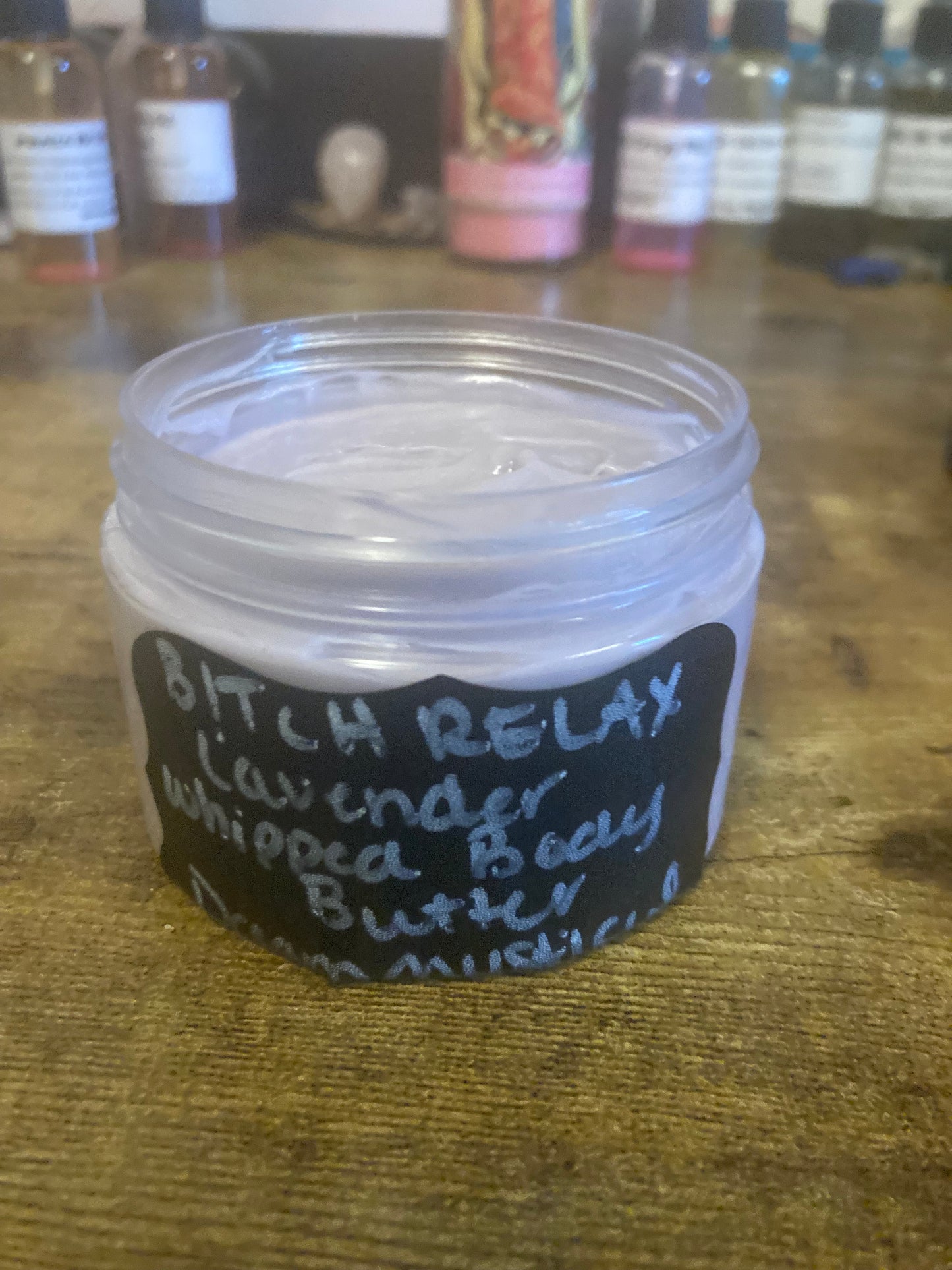 4oz B!TCH RELAX Lavender Whipped Body Butter Moisturizer with Shea & Mango Butter and other natural oils for soft glowing skin